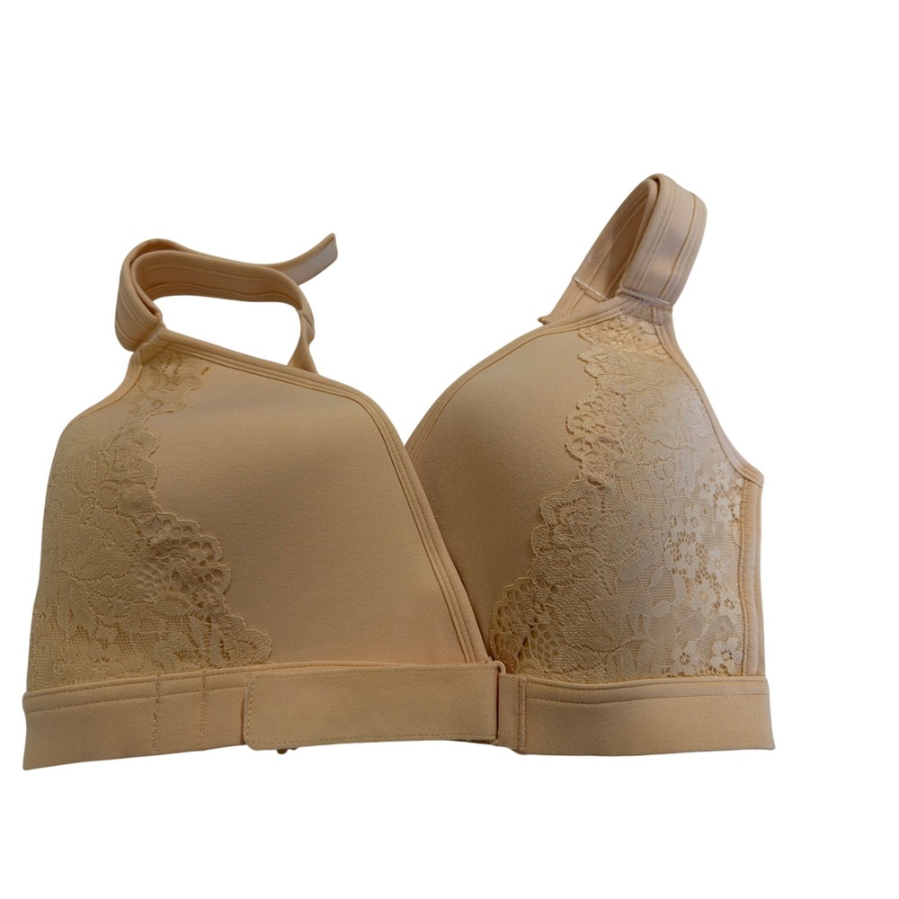 NEW Veracomfort Wireless Front Closure Adjustable Bra Large Beige M2 Posture
